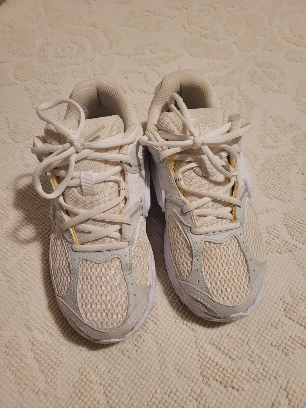 Nike Women's Neutral Beige Athletic Sneakers with White Accents